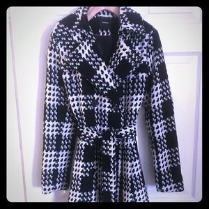 Black & white checkered pea coat.